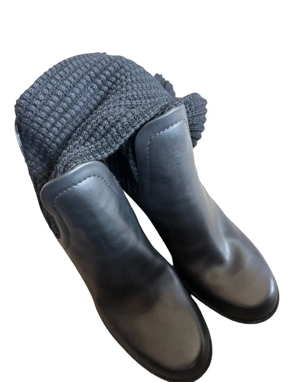 Gucci Aspen Wool Babylon Black Wool Knit Over the Knee Wedge Size 9.5 Women's